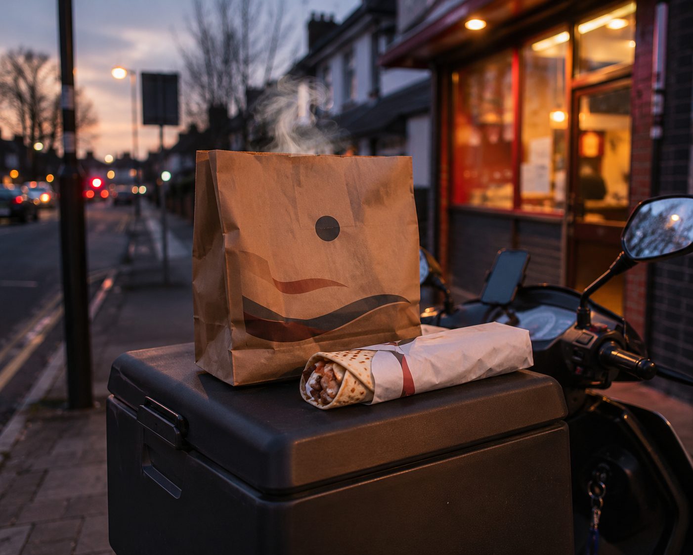 Takeaway delivery bag ready to go