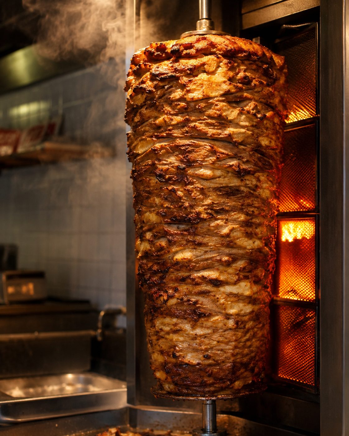 Chicken on the rotisserie spit