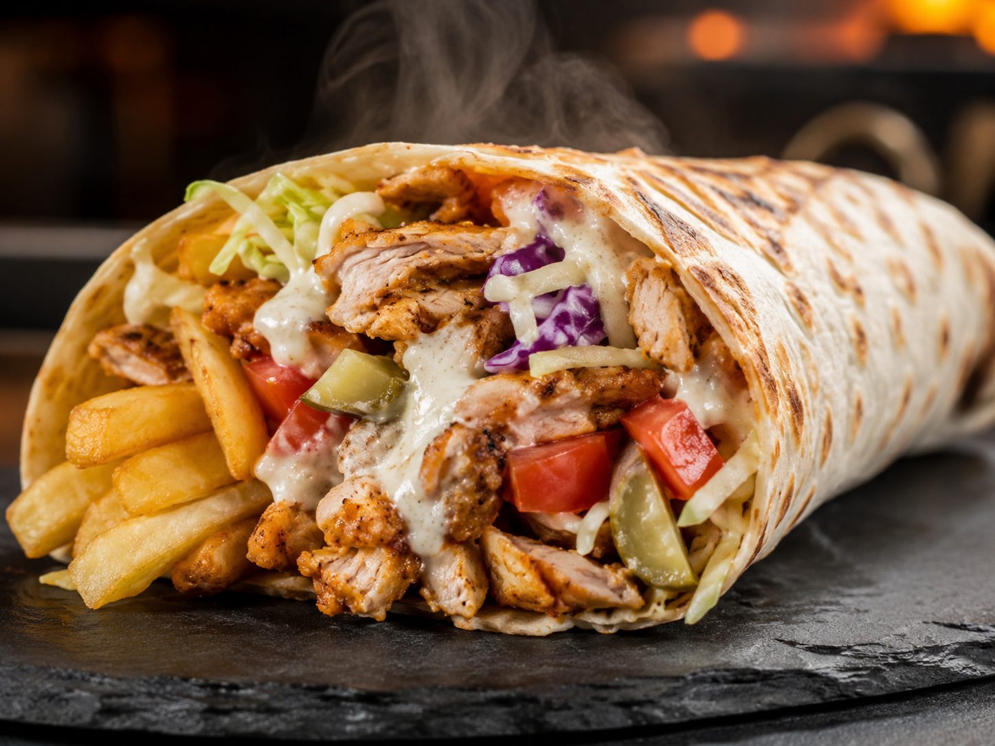 Large Romanian shaorma wrap