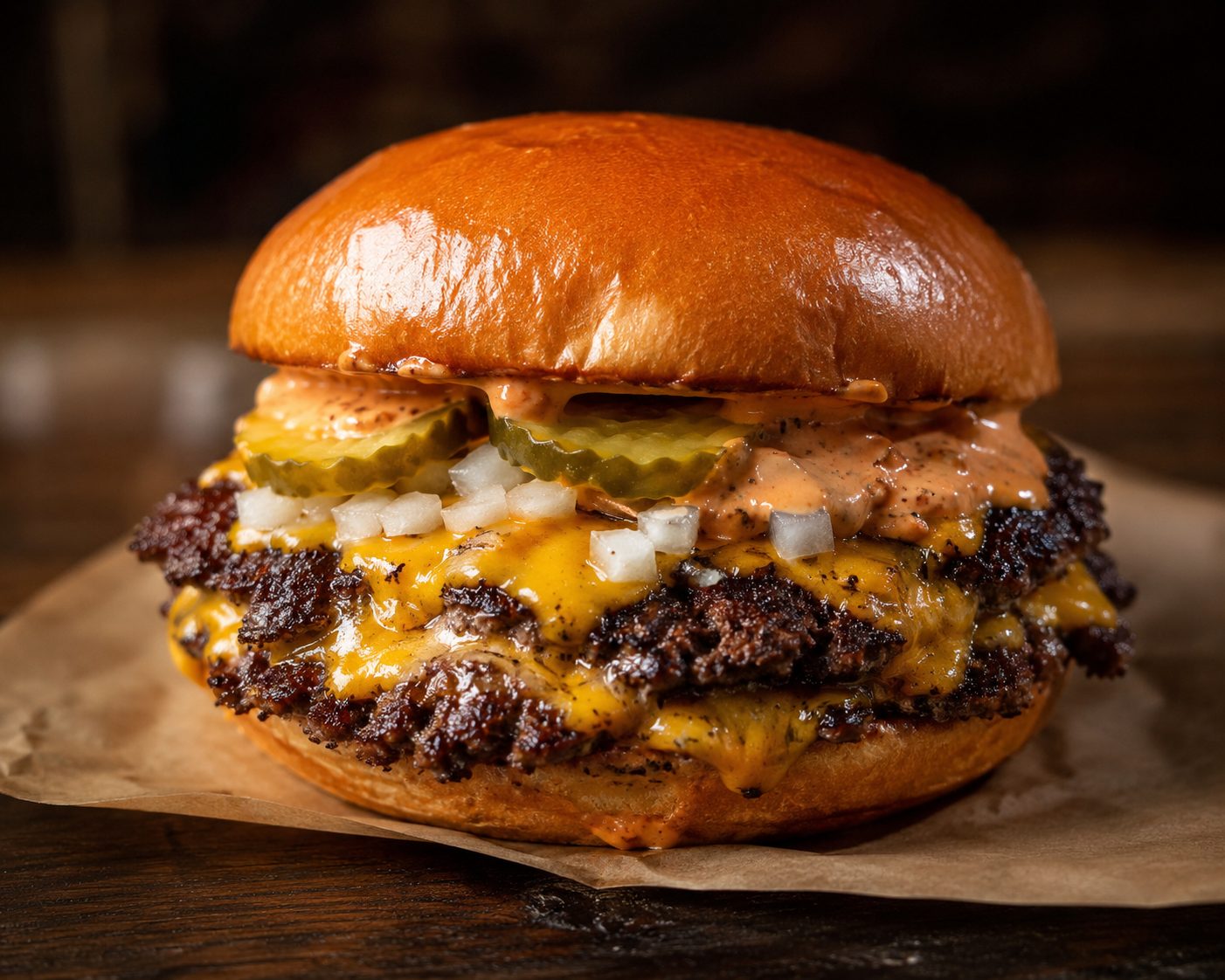 Smash burger on brioche